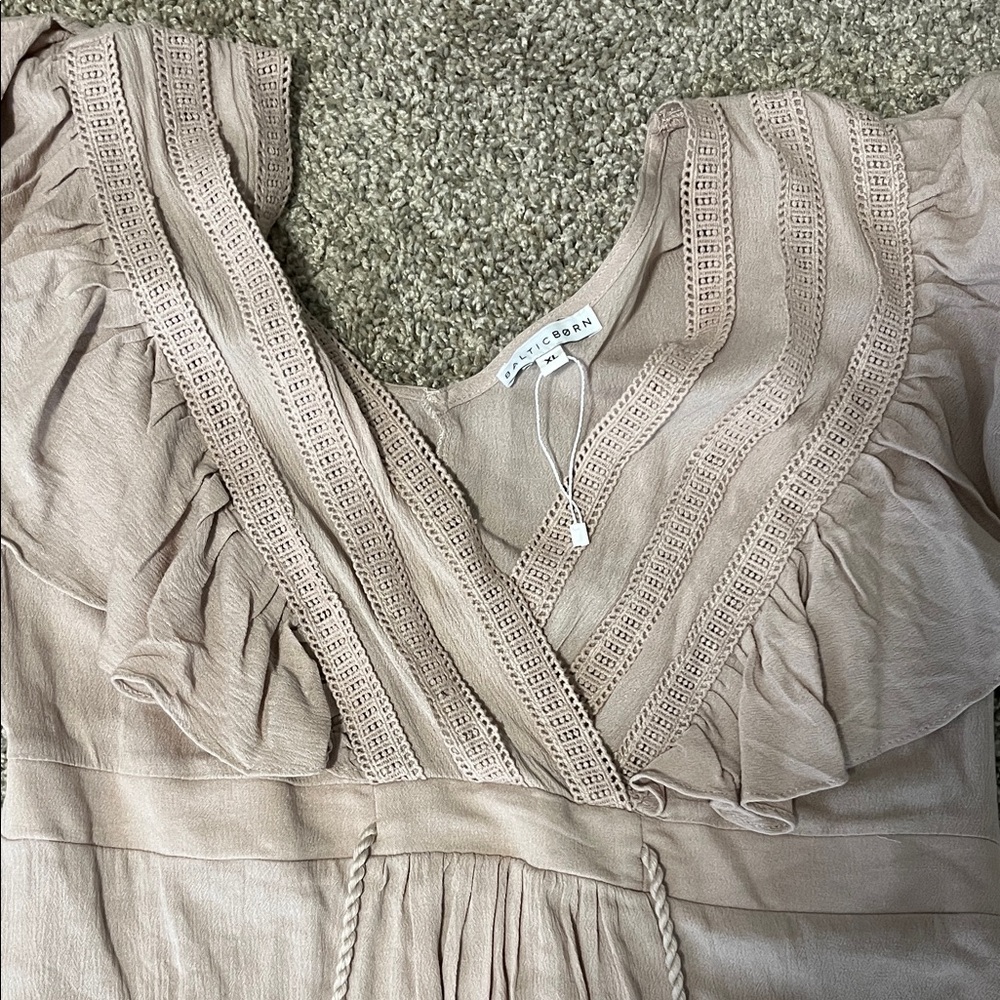 Baltic Born Beige Maxi Dress with Tassel Tie - Picture 4 of 6